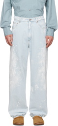 MM6 Maison Margiela Blue Paint Splatter Jeans