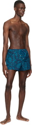Versace Navy Baroque Swim Shorts