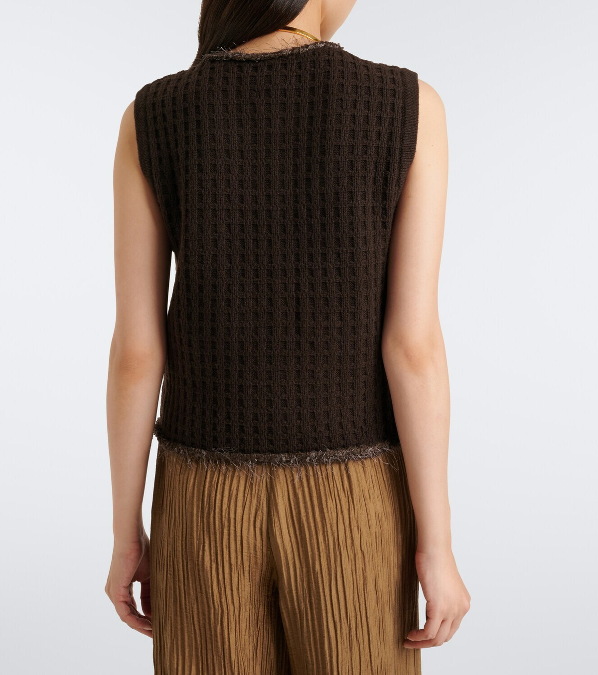 Jardin des Orangers Waffle-knit wool and cashmere sweater vest