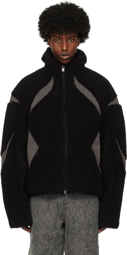 Photo: HELIOT EMIL Black & Gray Custos Fleece Jacket