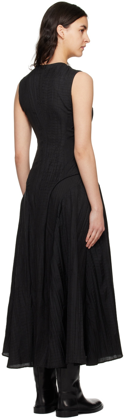 Olēnich Black Sculptural Maxi Dress
