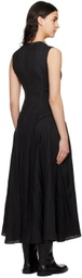 Olēnich Black Sculptural Maxi Dress