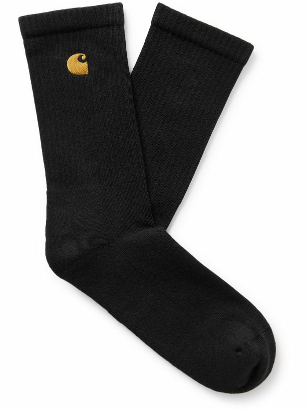 Photo: Carhartt WIP - Chase Logo-Embroidered Ribbed Cotton-Blend Socks