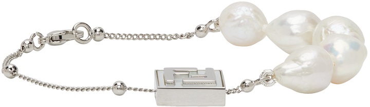 Photo: Fendi Silver Pearl 'Forever Fendi' Bracelet