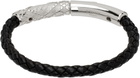 Burberry Silver & Black Check Leather Bracelet