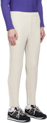 HOMME PLISSÉ ISSEY MIYAKE White Kersey Pleats Trousers