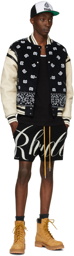 Rhude Black Knit Logo Shorts
