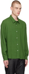 AMI Paris Green Press-Stud Shirt