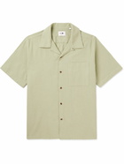 NN07 - Julio 1040 Convertible-Collar Stretch Organic Cotton-Seersucker Shirt - Green