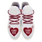 adidas Originals x Pharrell Williams White and Red Human Made Tennis Hu Sneakers