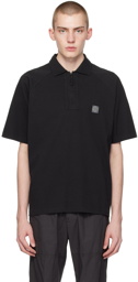 Stone Island Black Zip Polo