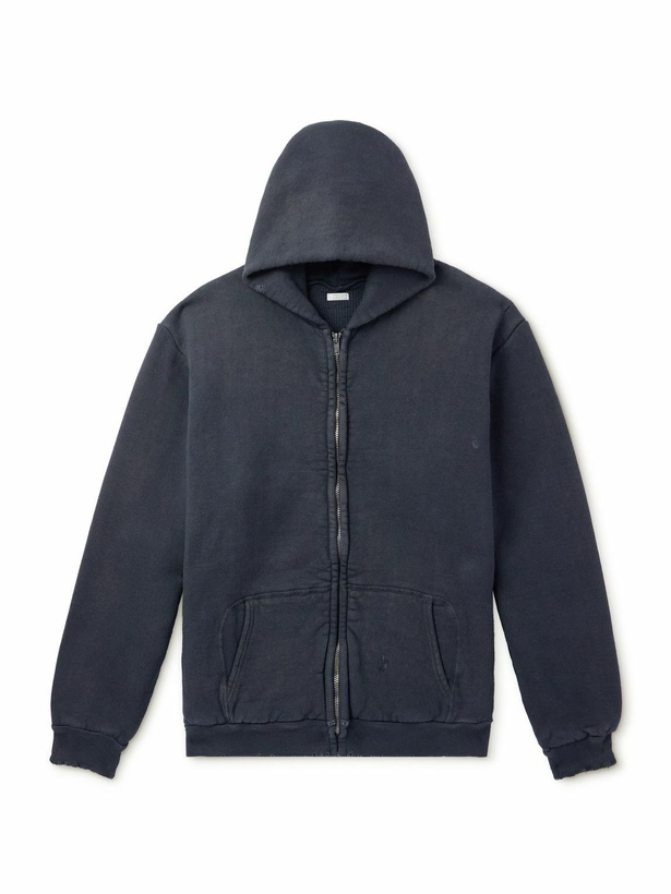 Photo: A.PRESSE - Cotton-Jersey Zip-up Hoodie - Blue