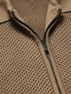 Sunspel - Honeycomb-Knit Cotton Zip-Up Cardigan - Brown