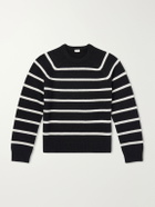 TOTEME - Striped Alpaca and Cashmere-Blend Sweater - Black
