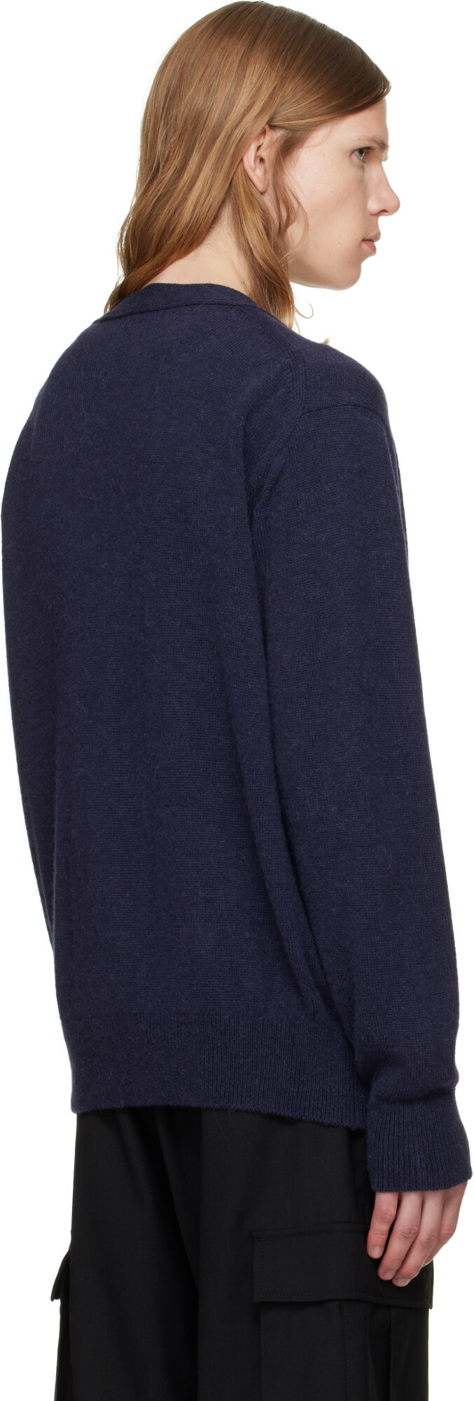 vowels Navy Alpaca Cardigan