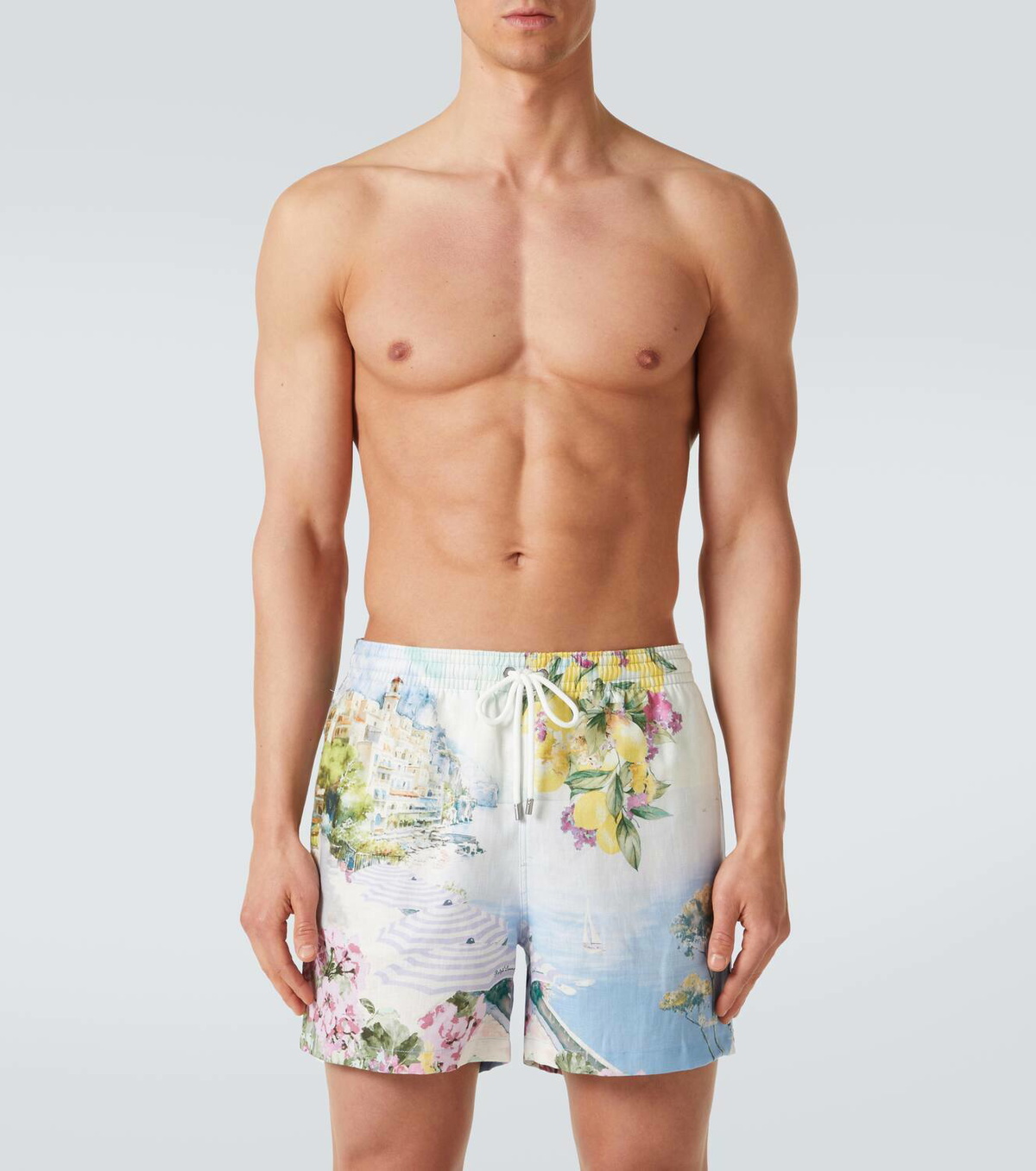 Ralph Lauren Purple Label Amalfi printed linen swim trunks