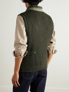 Purdey - Padded Herringbone Wool-Blend Gilet - Green