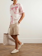 Zegna - Convertible-Collar Printed Linen and Cotton-Blend Shirt - Pink