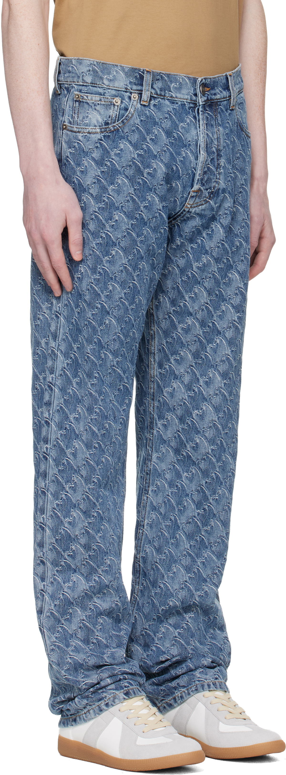 Lanvin Blue Lunar Year Jacquard Jeans