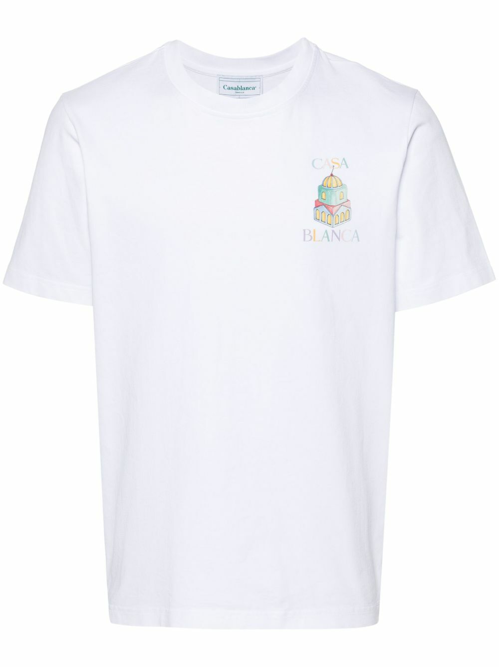 Casablanca White Logo Print Organic Cotton T-Shirt