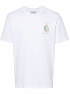 Casablanca White Logo Print Organic Cotton T-Shirt
