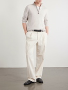N.PEAL - Carnaby Organic Cashmere Half-Zip Sweater - Gray