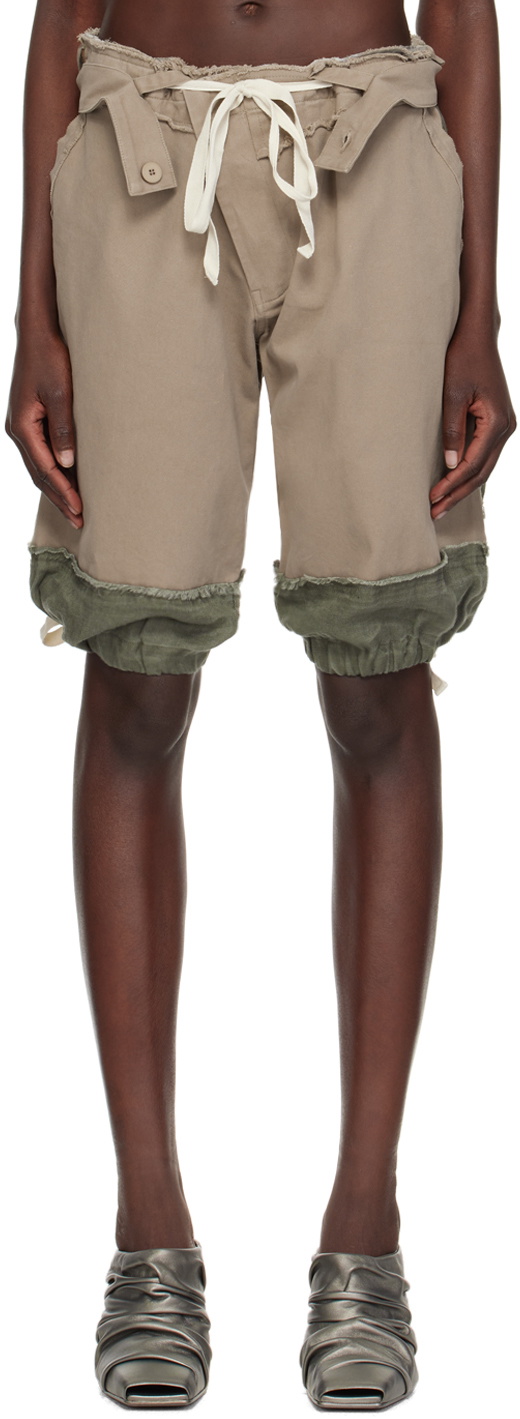 Ottolinger Taupe Drawstring Cargo Shorts