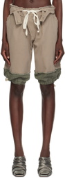 Ottolinger Taupe Drawstring Cargo Shorts