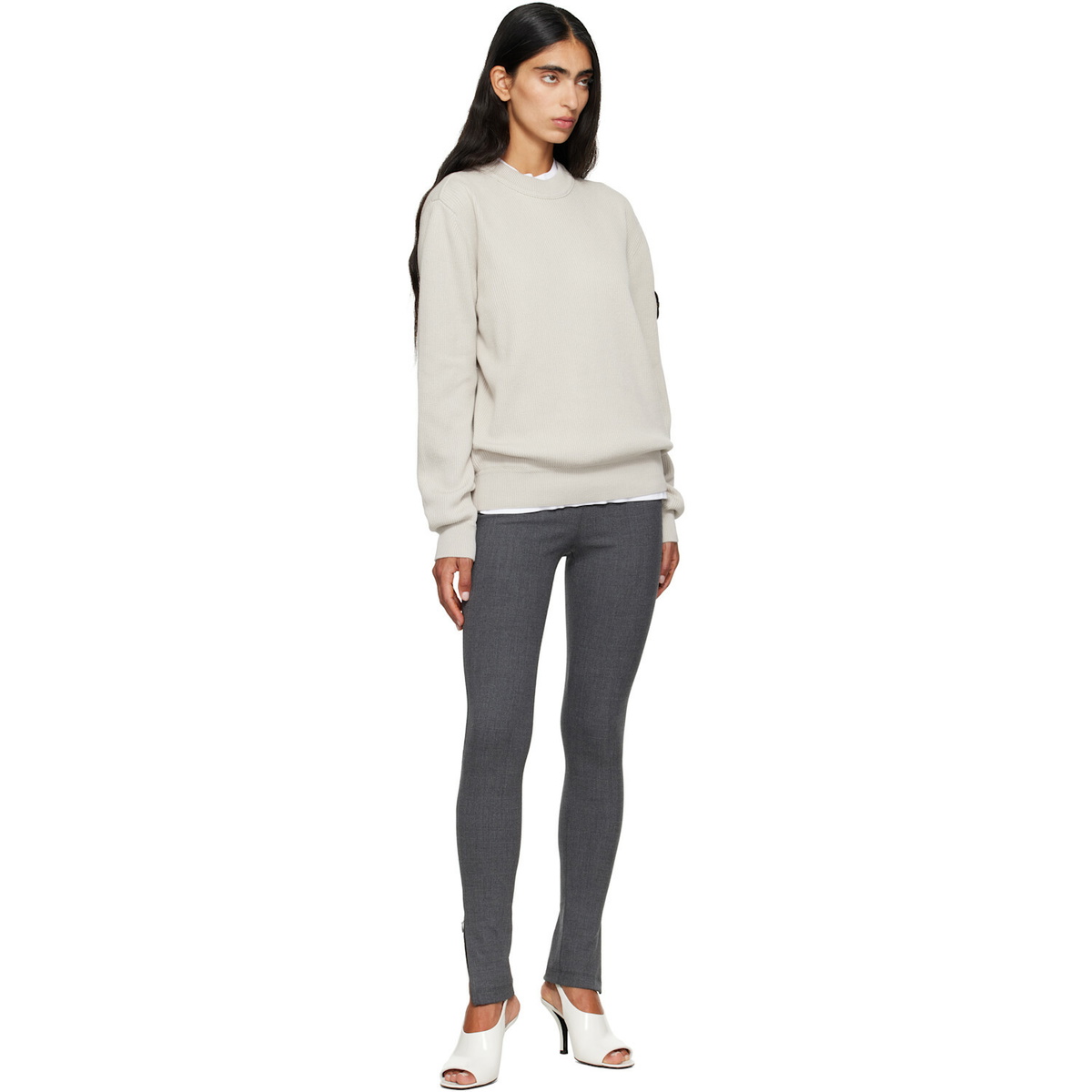 Stone Island Beige 5100154 Ribbed Soft Organic Cotton Sweater