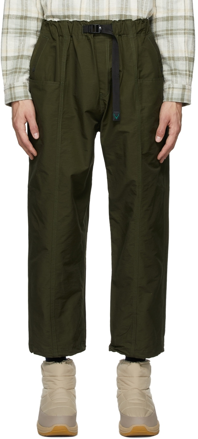 South2 West8 Green Nylon Belted Trousers South2 West8