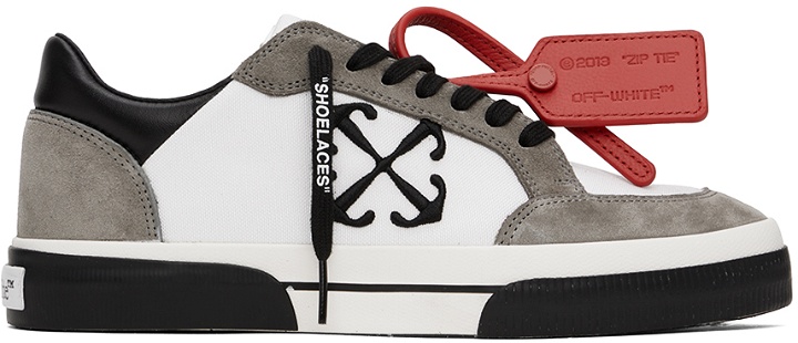 Photo: Off-White White & Gray New Low Vulcanized Sneakers