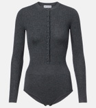 Self-Portrait Ribbed-knit wool bodysuit
