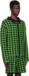 ZANKOV Black & Green Luke Cardigan