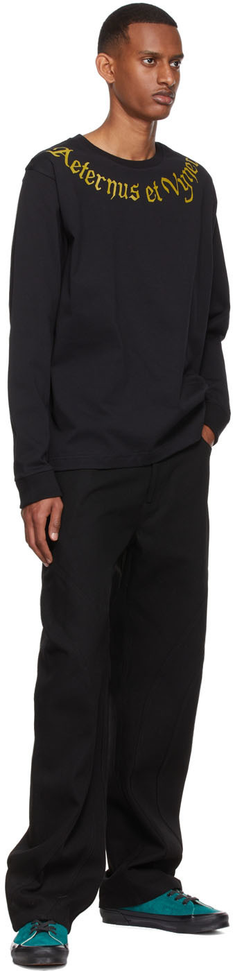 Vyner Articles Black Organic Cotton Long Sleeve T-Shirt