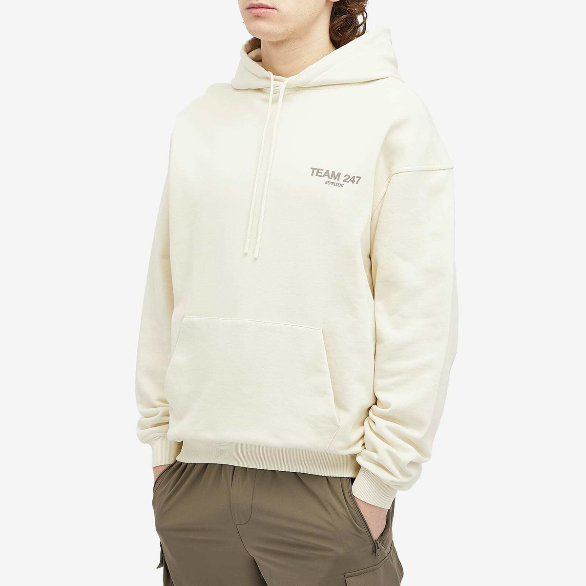 Represent Men's Team 247 Oversized Hoodie in Cream