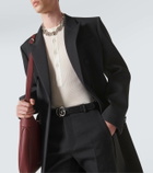 Gucci Web Stripe double-breasted wool overcoat