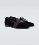 Manolo Blahnik Carlton Jet velvet loafers