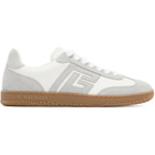 BALMAIN Gray & White 'Balmain Swan' Suede Sneakers