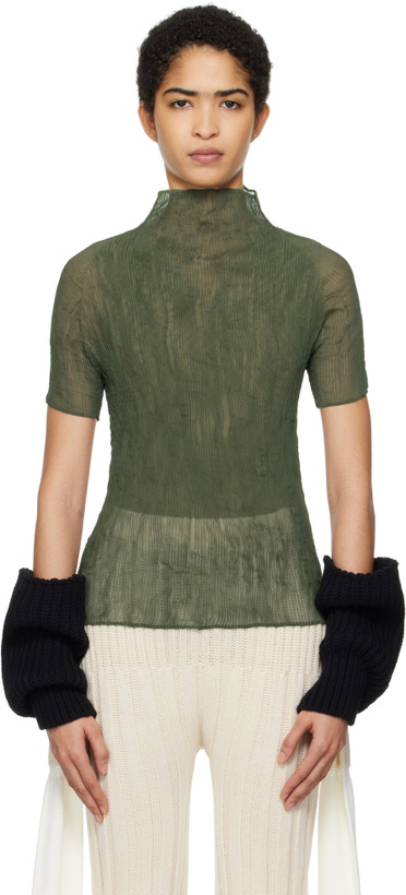 Photo: ISSEY MIYAKE Khaki Chiffon Twist 3 T-shirt