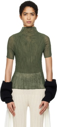 ISSEY MIYAKE Khaki Chiffon Twist 3 T-shirt