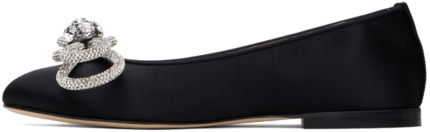 MACH & MACH Black Double Bow 10 Ballerina Flats