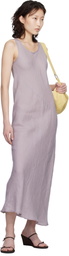 Baserange Purple Fine Linen Larva Midi Dress