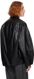 LE17SEPTEMBRE Black Buttoned Faux-Leather Jacket