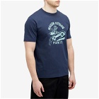 Maison Kitsuné Men's Racing Fox Comfort T-Shirt in Ink Blue