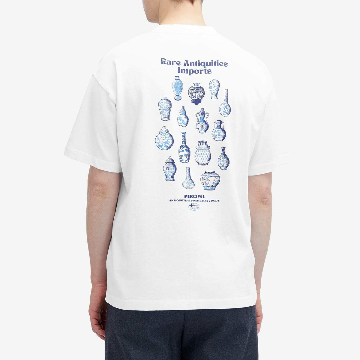 Percival Men's Antique Ceramics Oversized T-Shirt in White