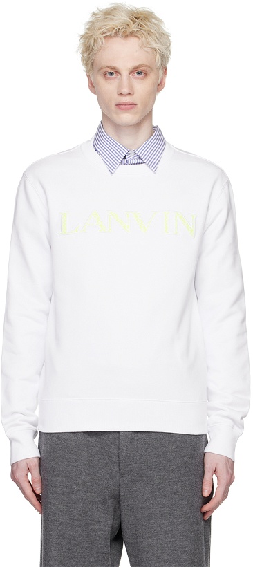 Photo: Lanvin White Embroidered Sweatshirt