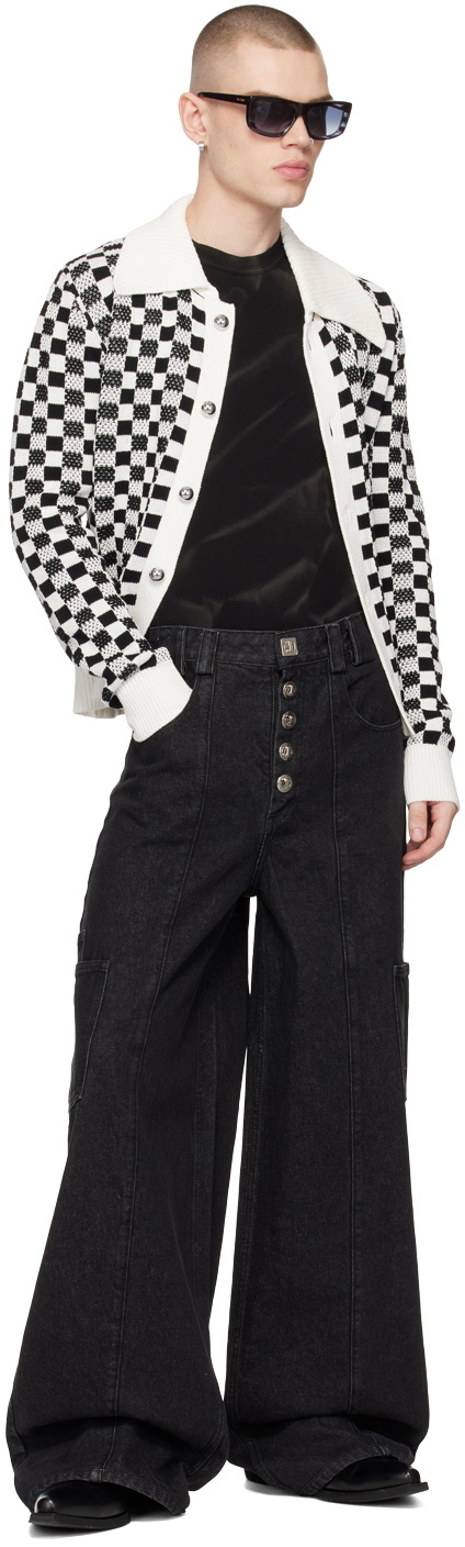 CALVINLUO Black Paneled Jeans