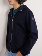 Moncler - Cotton-Blend Jersey Zip-Up Hoodie - Blue