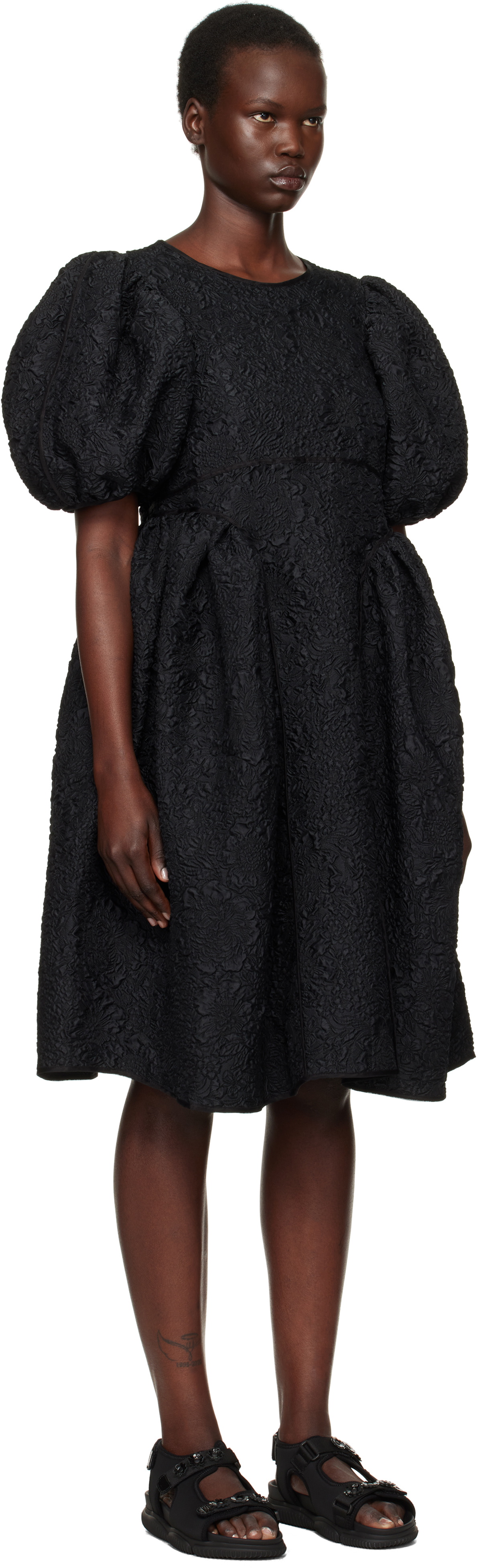 Cecilie Bahnsen Black Fonda Midi Dress