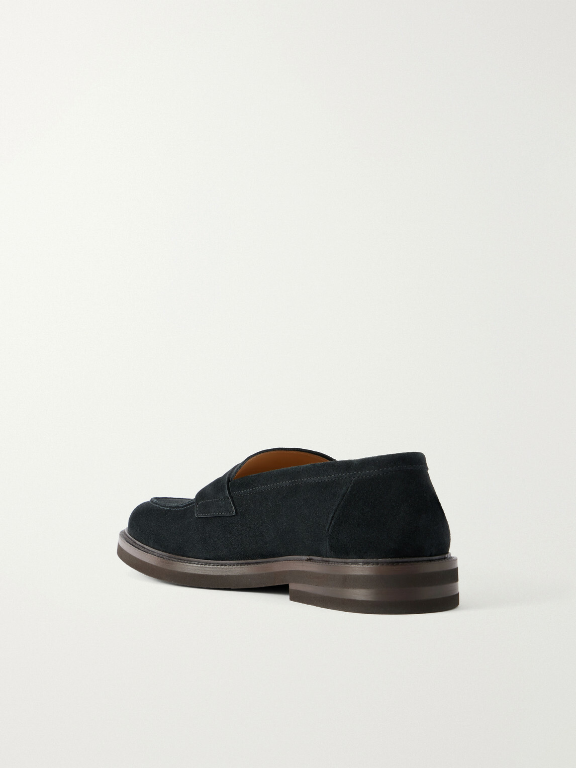 Brunello Cucinelli - Flex Suede Penny Loafers - Black